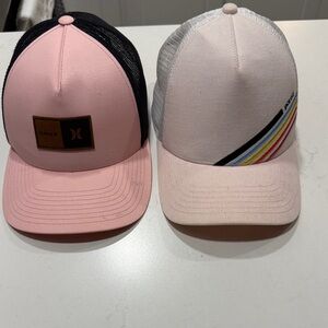 Hurley and Pistil Pink Trucker Hats